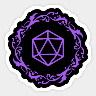 Magical Polyhedral D20 Dice Purple Tabletop Roleplaying RPG Gaming Addict Sticker